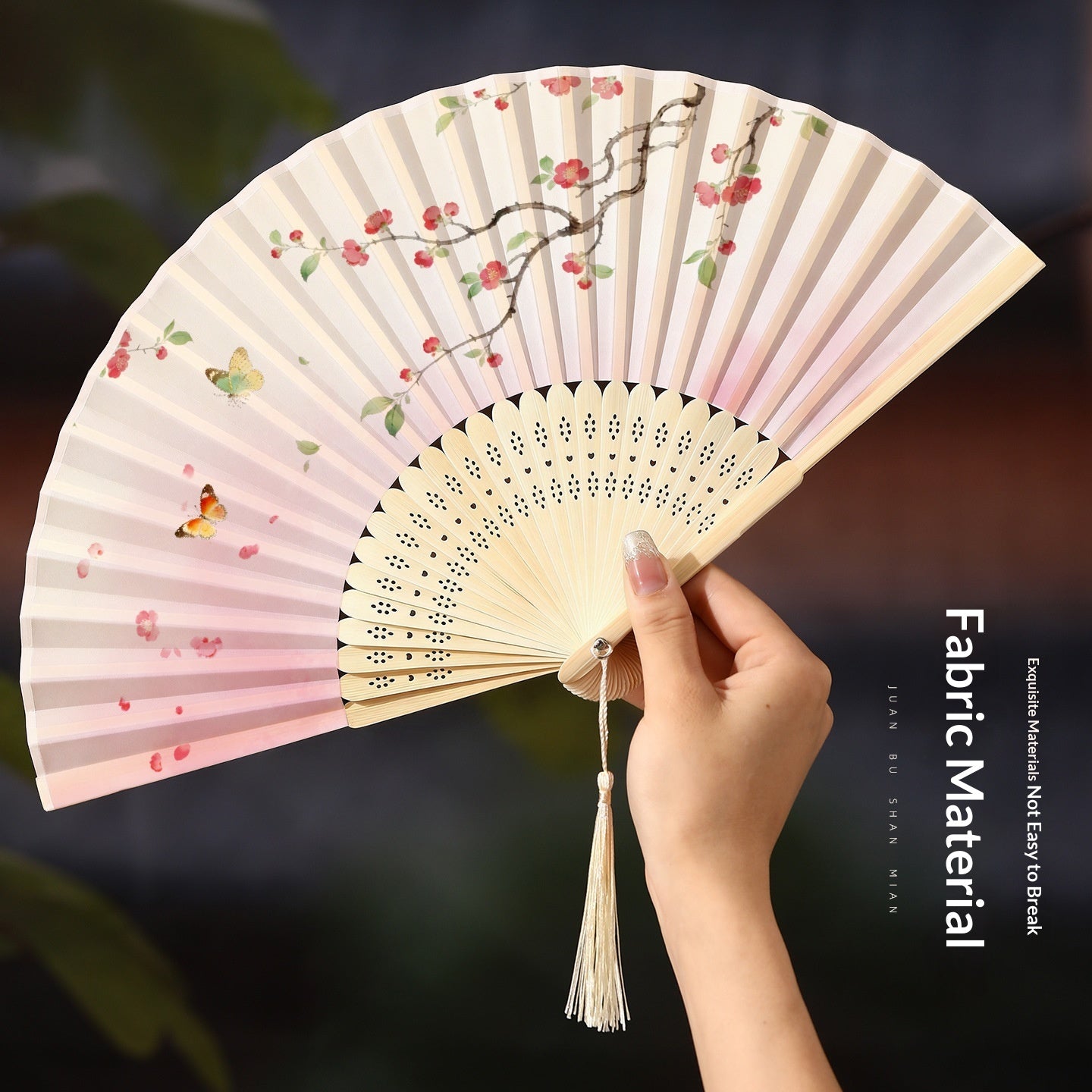 Chinese Style Portable Folding Fan - Bamboo Handheld Fan for Home & Garden