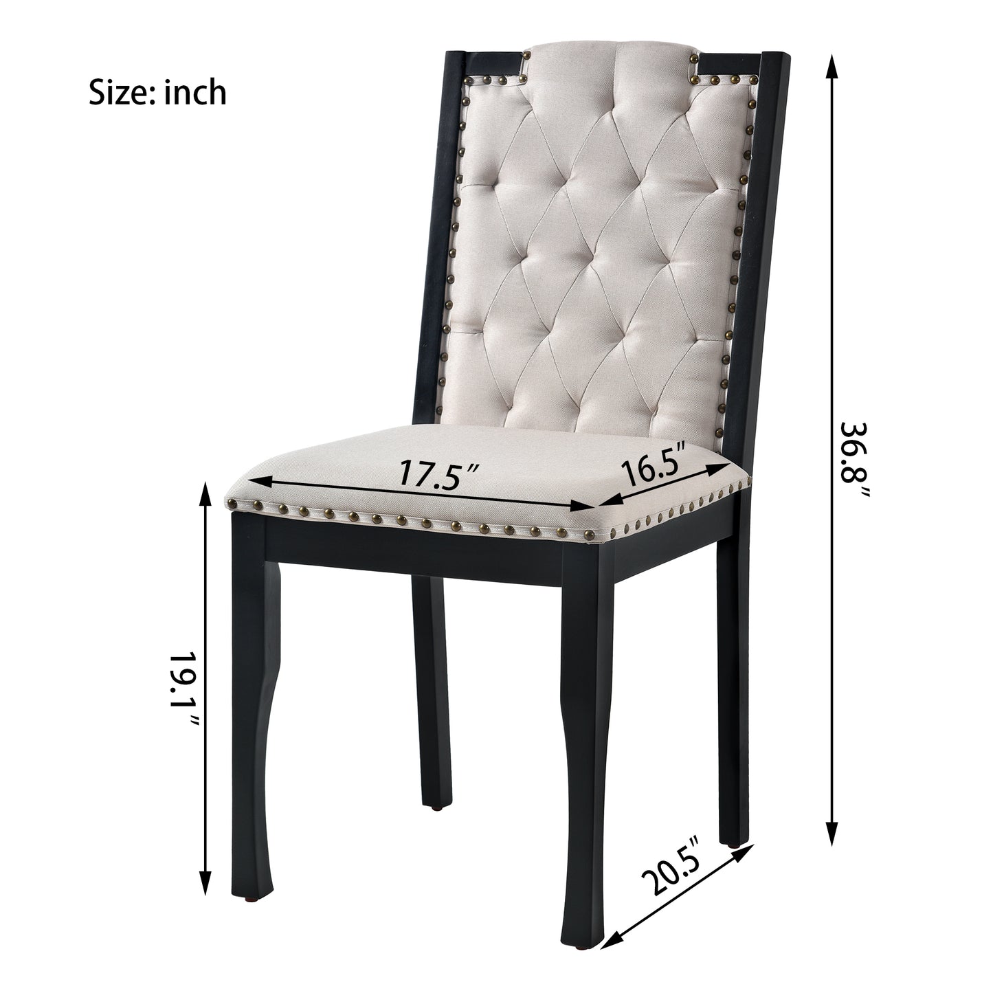 Upholstered Dining Chairs Set Of 4, High Back Diamond Button Tufted