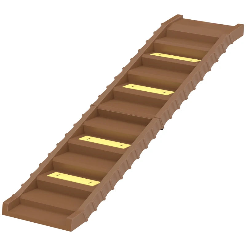 Foldable Dog Stairs Ramp for Cars, Trucks & SUVs - Brown