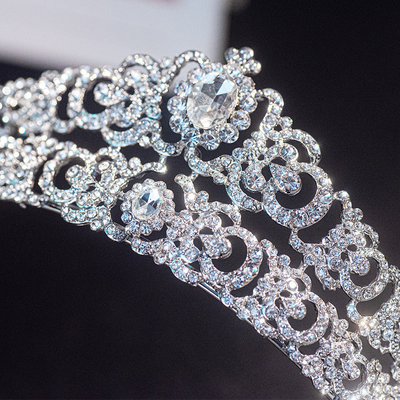 Bridal Rhinestone Crown Headdress
