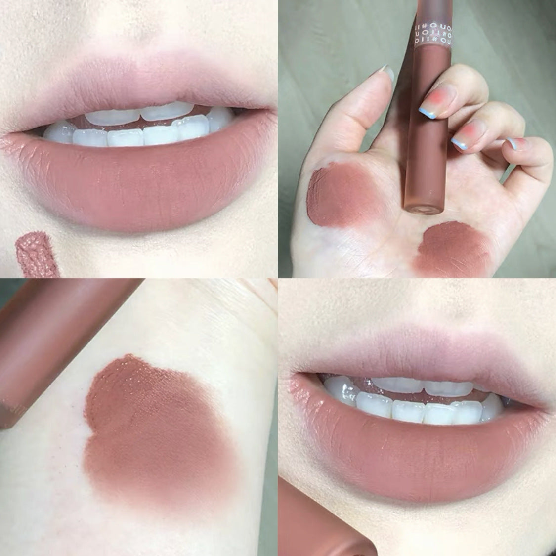 Moisturizing Lip Glaze Set - Matte Non-Stick Lipstick with Cinnamon Oolong Flavour