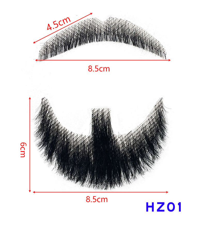 Hand-Woven Fake Beard & Eyebrow Makeup Props for Film & TV