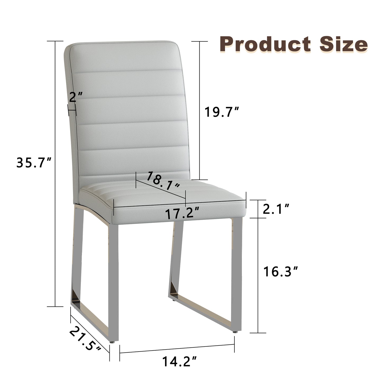 2-Pack - Premium PU Office Dining Chairs With High-density Foam,