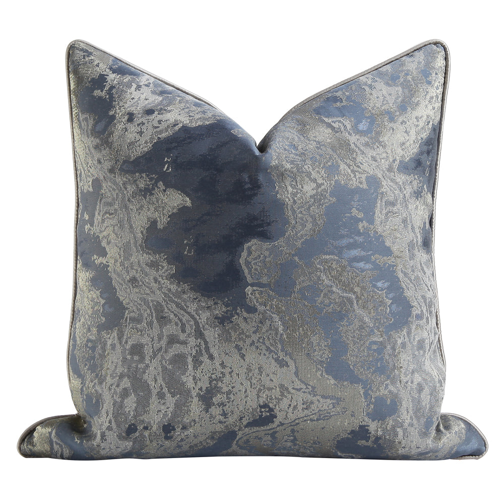 Blue Gray Jacquard Cushion Cover - Modern Home Decor 45x45cm, 50x50cm