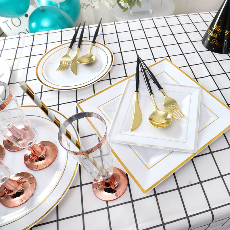 Disposable Plastic Serving Tray for Birthday Party and Picnic, Multiple Styles & Sizes