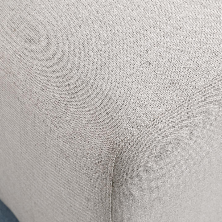 Beige Ottoman Storage Box - Chenille Upholstery