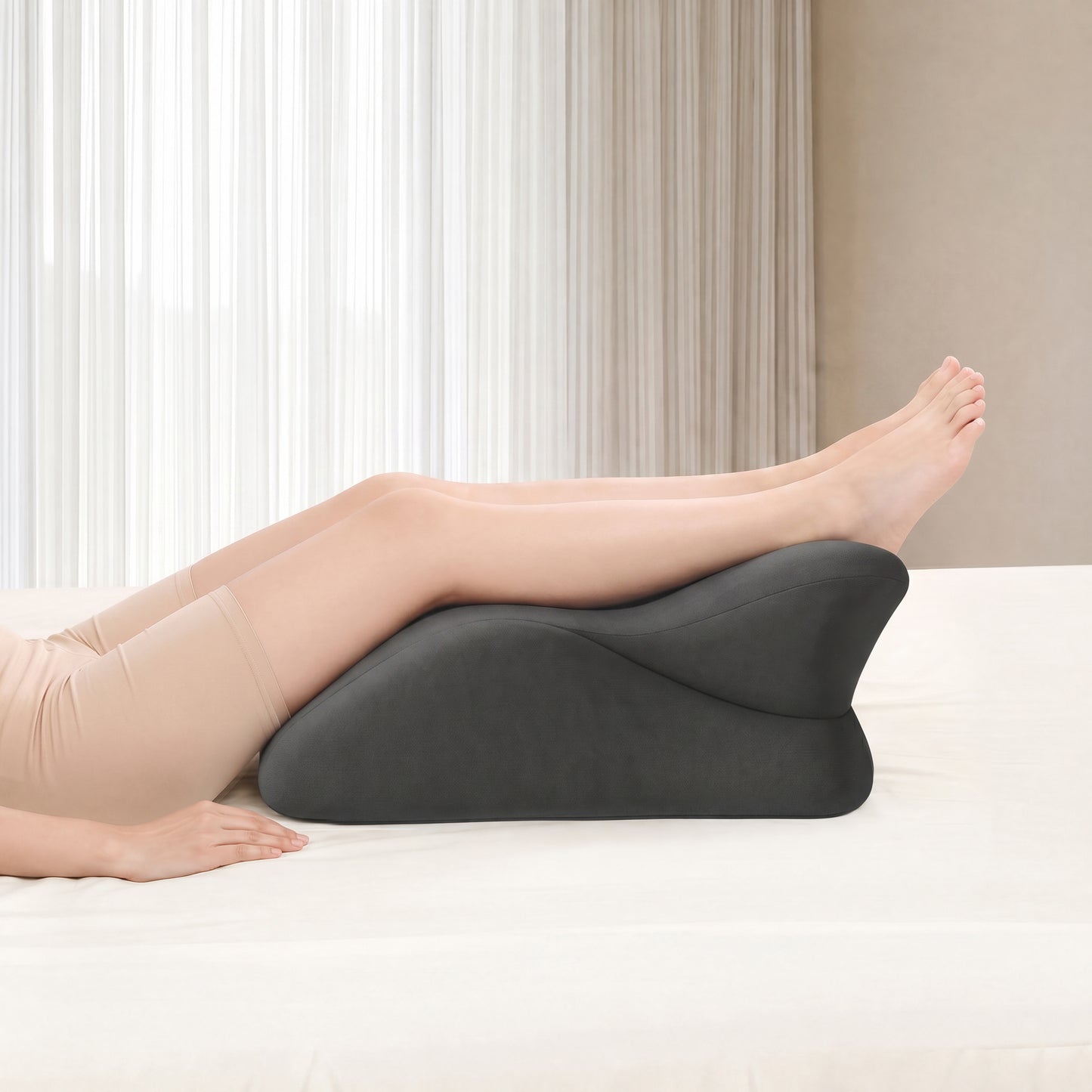 Ergonomic Memory Foam Wedge Pillow for Couples - Dark Grey