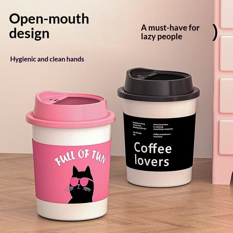 Large Capacity Open-Top Trash Can for Living Room and Kitchen - 12L Plastic Storage Bin