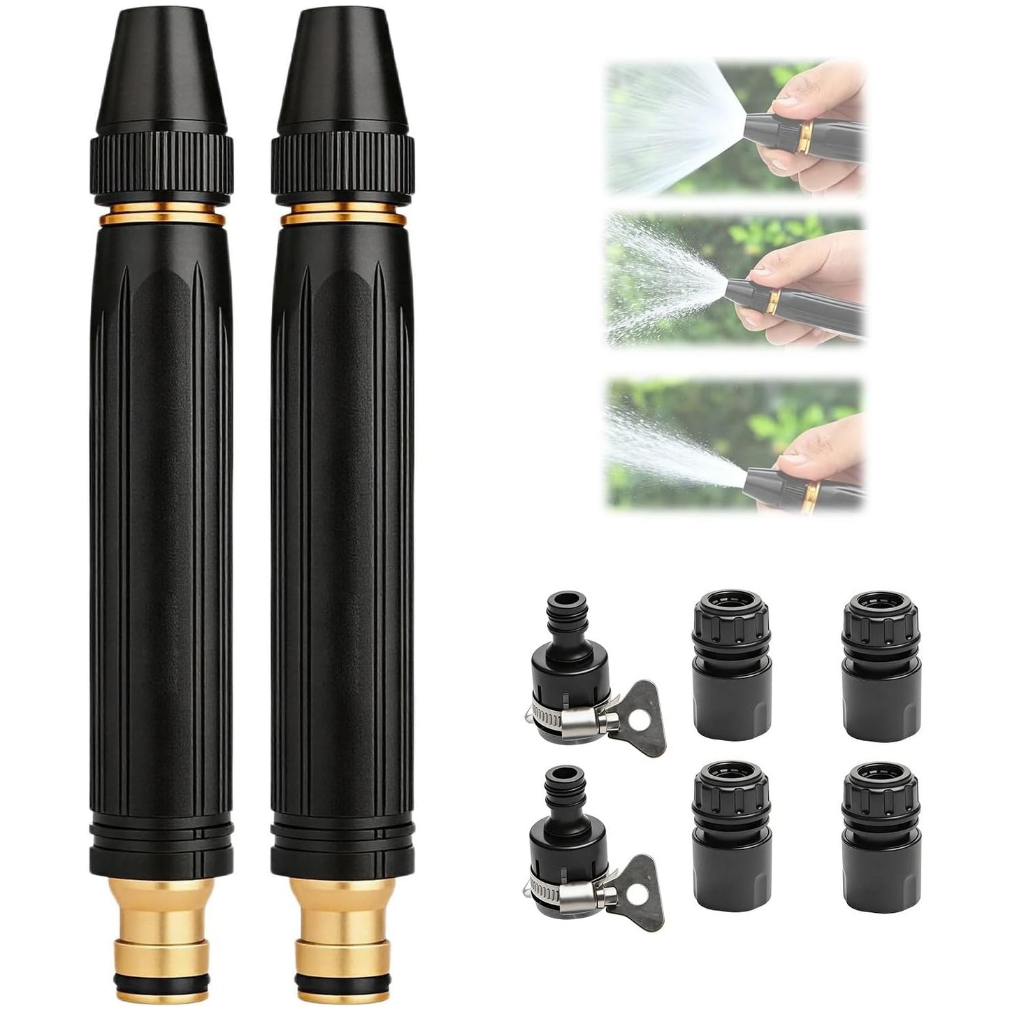 Heavy Duty Metal Garden Water Gun Set — Adjustable High Pressure Nozzle for Car Washing & Outdoor Cleaning