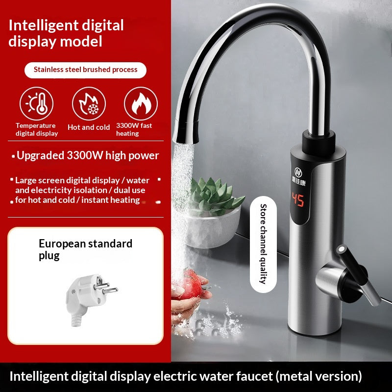 Stainless Steel Electric Hot Water Faucet for Household Kitchen, Fast Heating