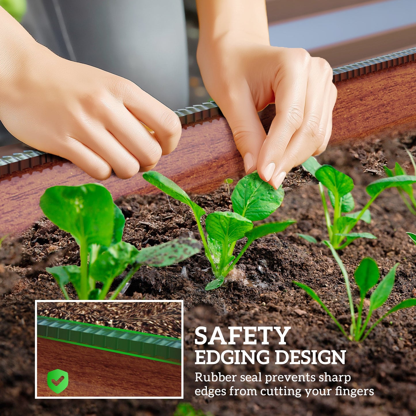Galvanized Raised Garden Bed Kit Brown 7.9 x 2 x 1 ft | Metal Planter Box