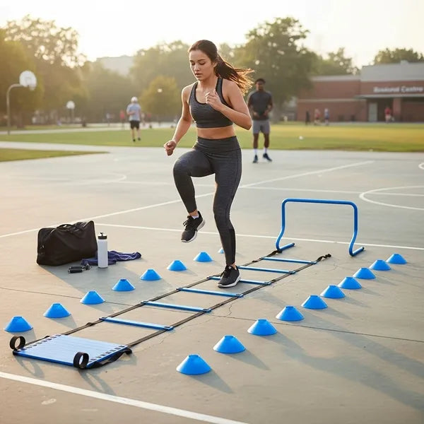 Adjustable Agility Ladder Training Set for Speed & Footwork Fitness
