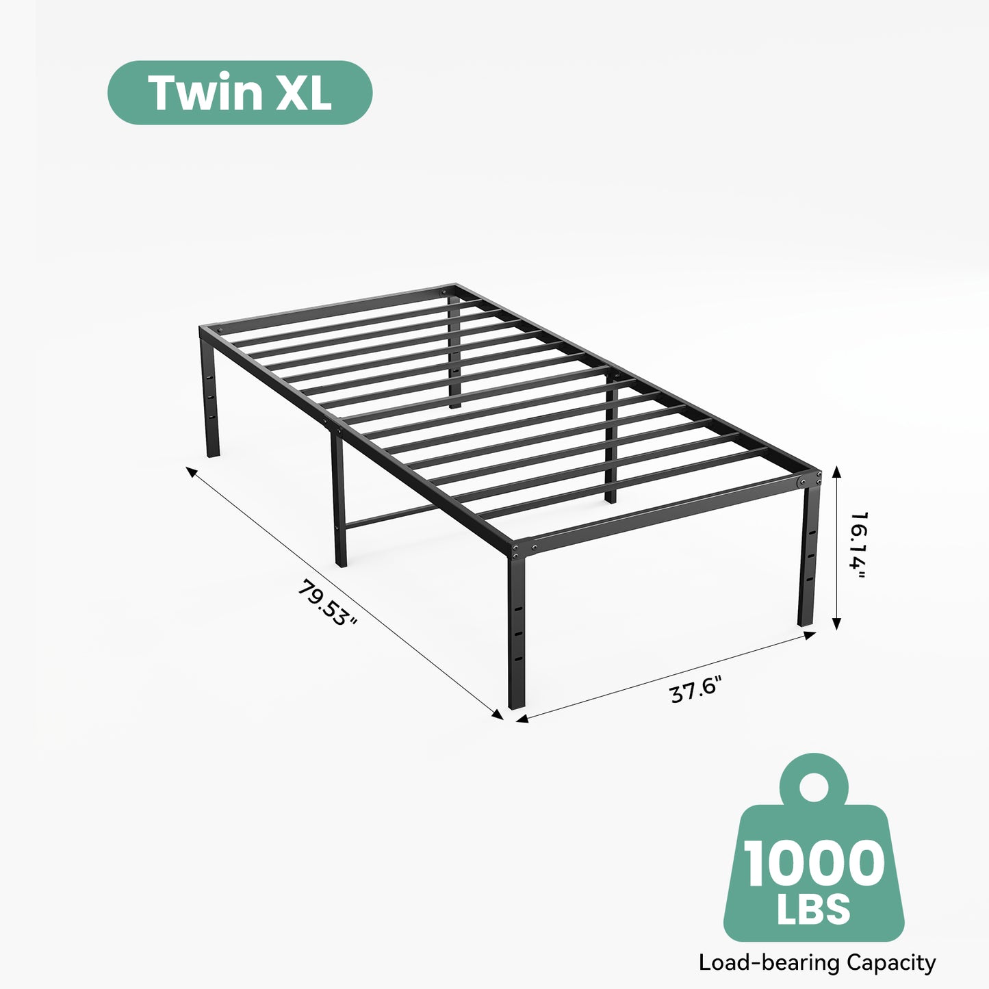 Durable Metal Bed Frame with Under-bed Storage - Multiple Sizes