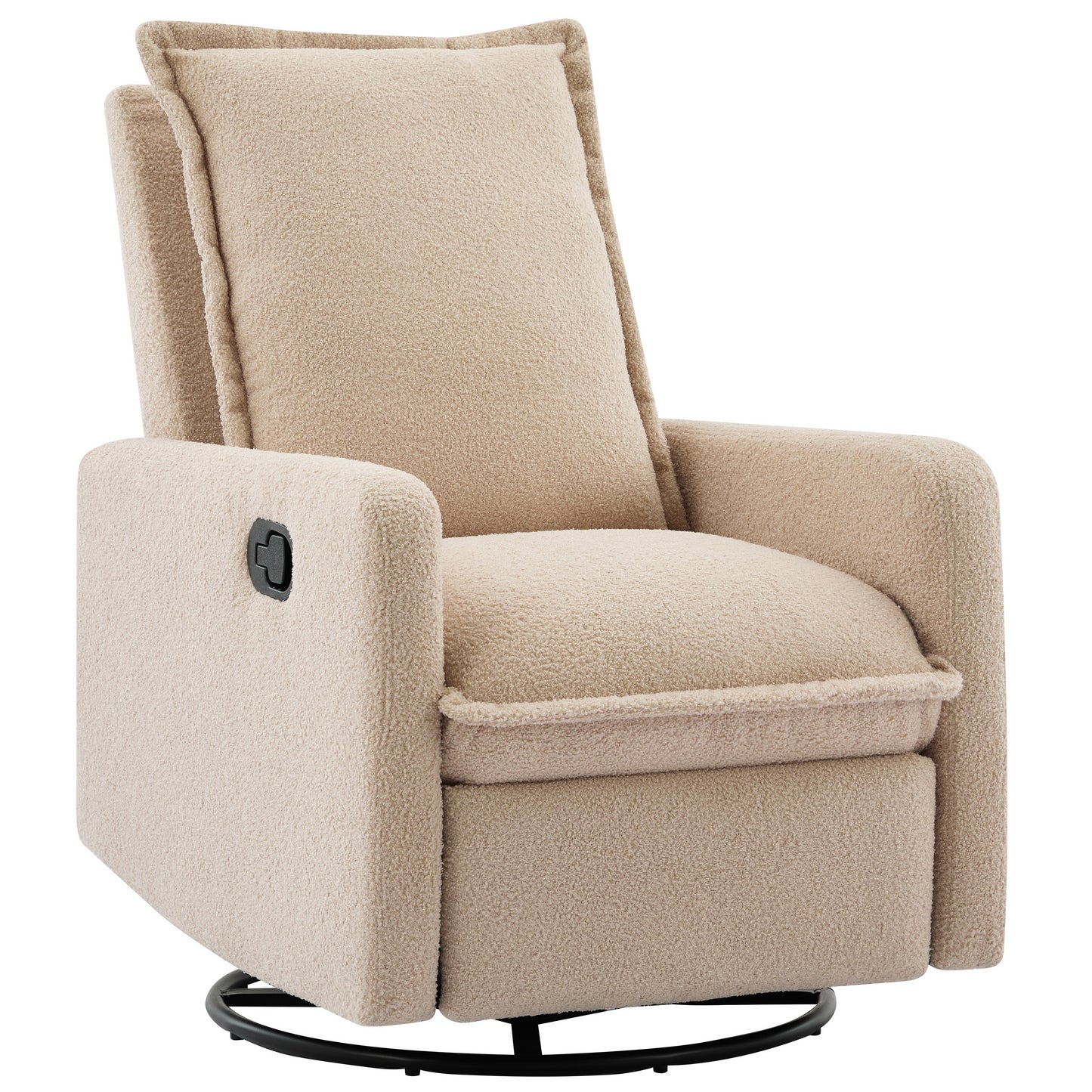 Swivel Rocker Recliner Chair - Teddy Fleece Oatmeal