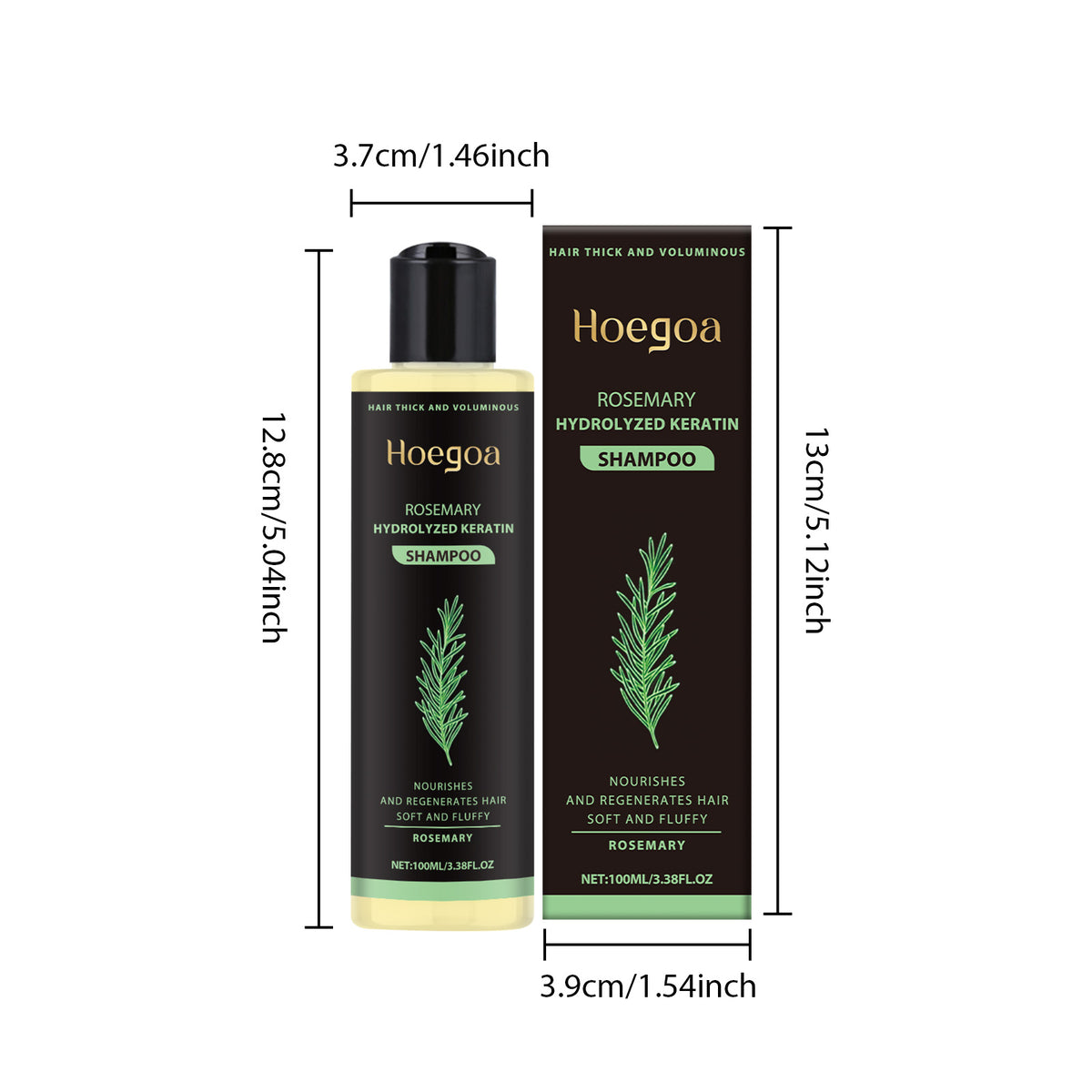 Rosemary Thickening Shampoo 100ml - Volume & Keratin Hair Care