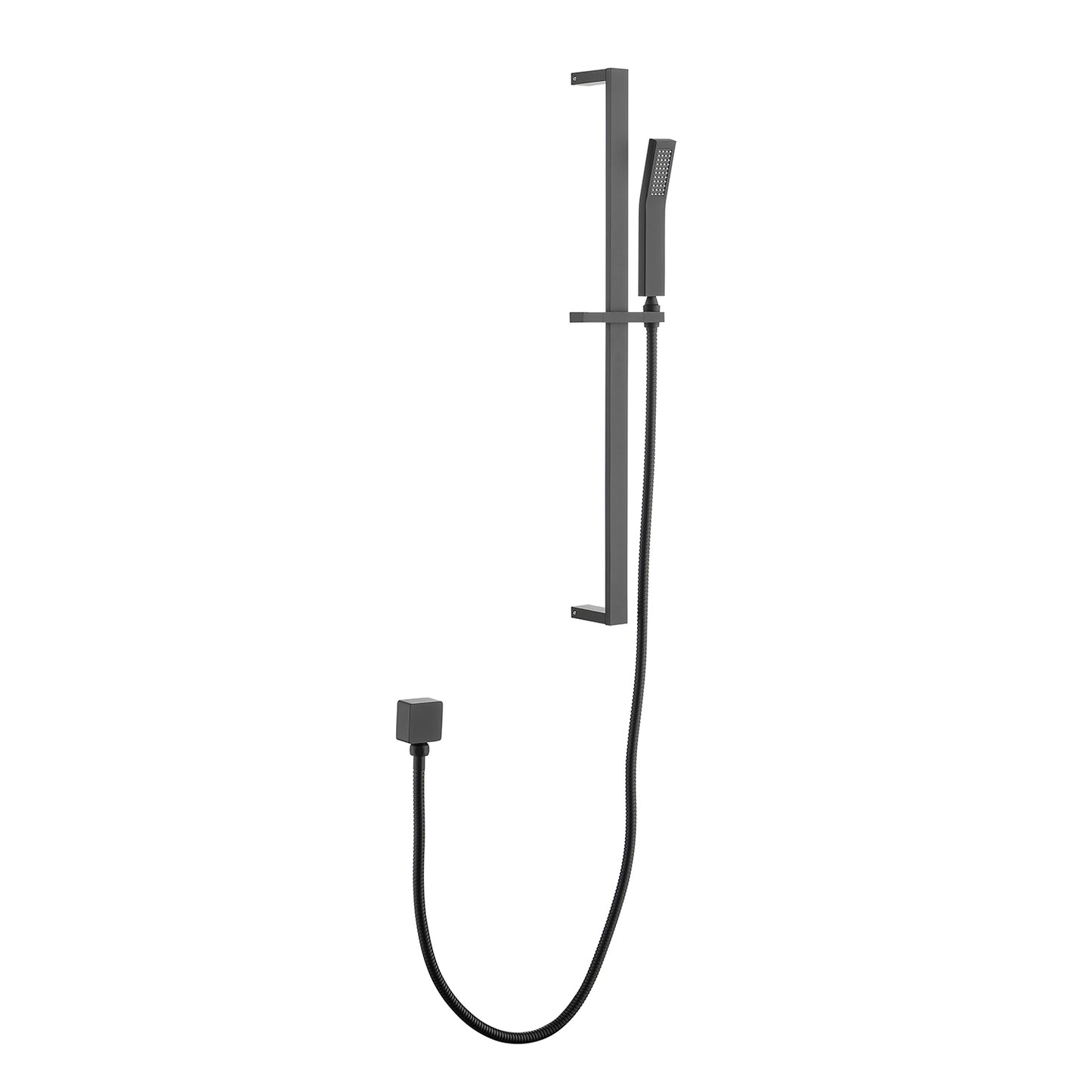 Matte Black Handheld Shower with 28-Inch Slide Bar & 59-Inch Hose