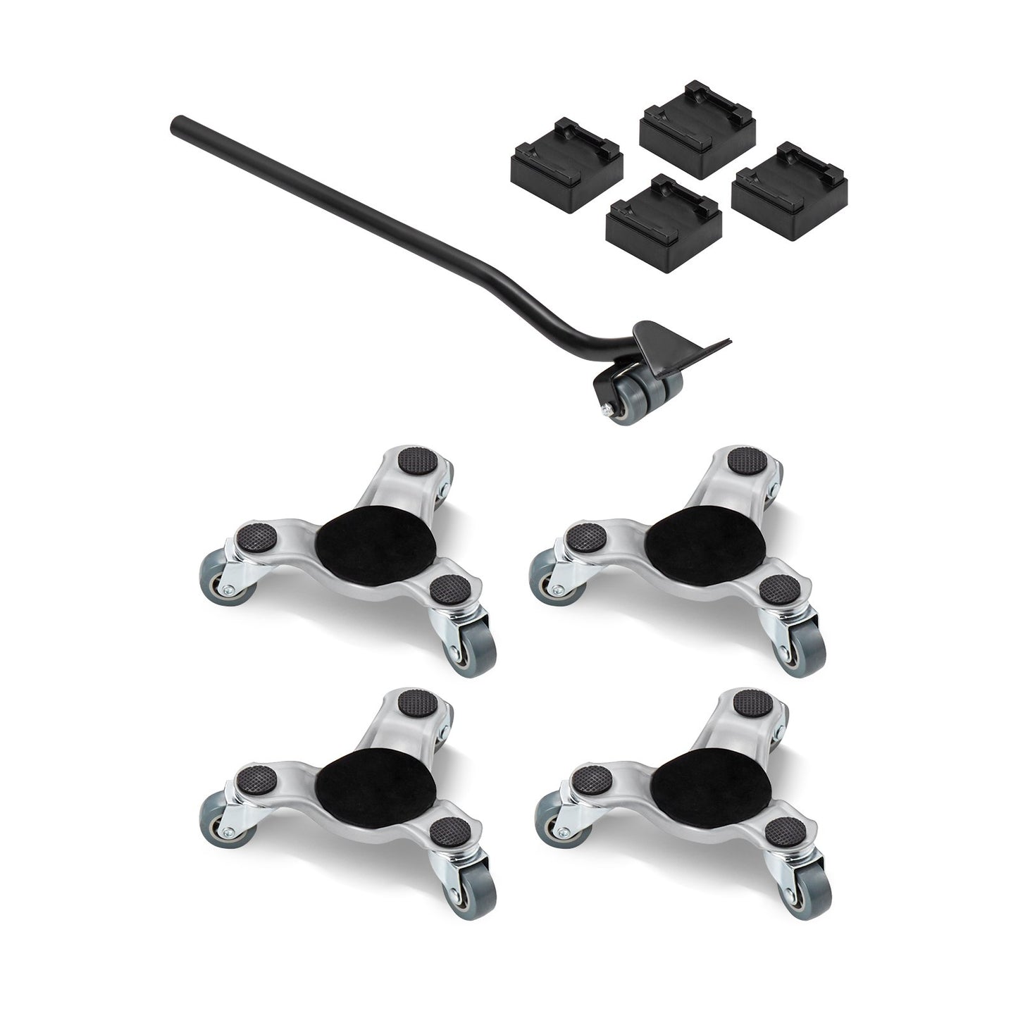 Heavy Duty Furniture Dolly Set - 4 Steel Tri-Dollies, 440 lbs Capacity