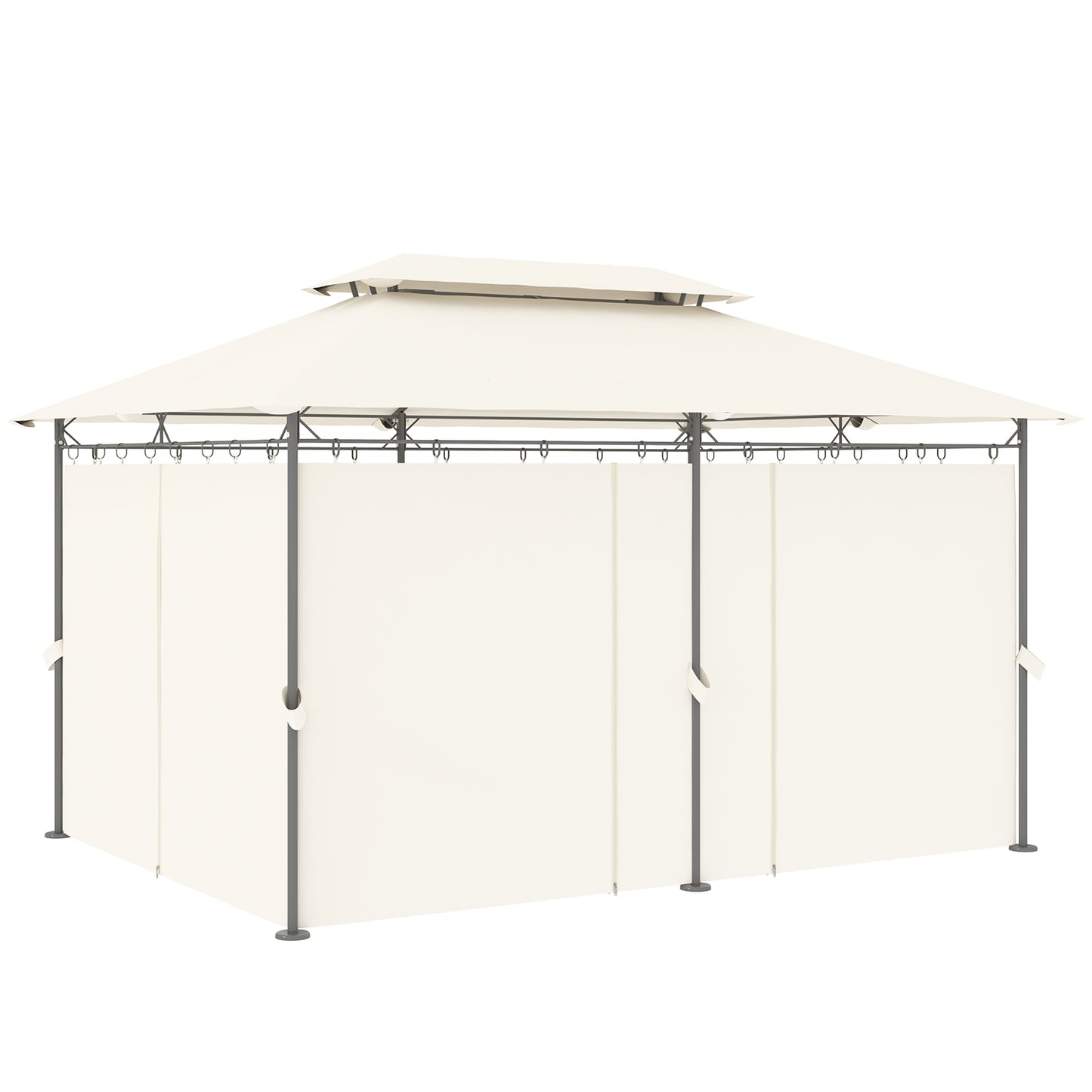10x13 Outdoor Gazebo with Curtains - Cream White