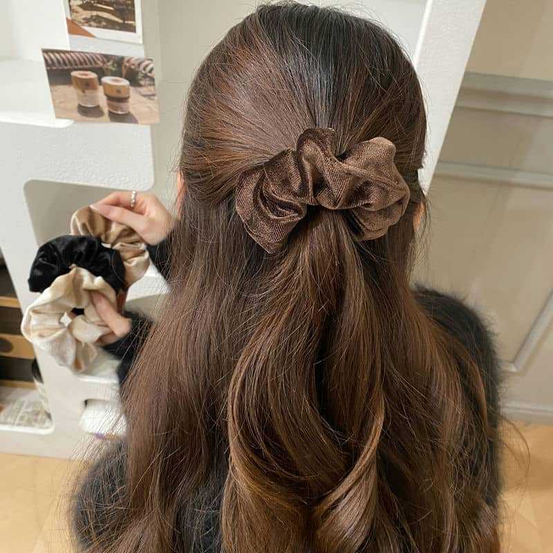 Velvet Large Hair Band for Autumn Winter Retro Style - Elastic Head Accessory