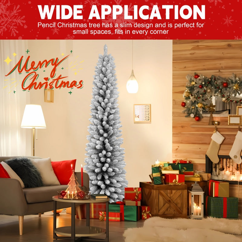 PVC Flocked Christmas Tree - Multiple Heights Available