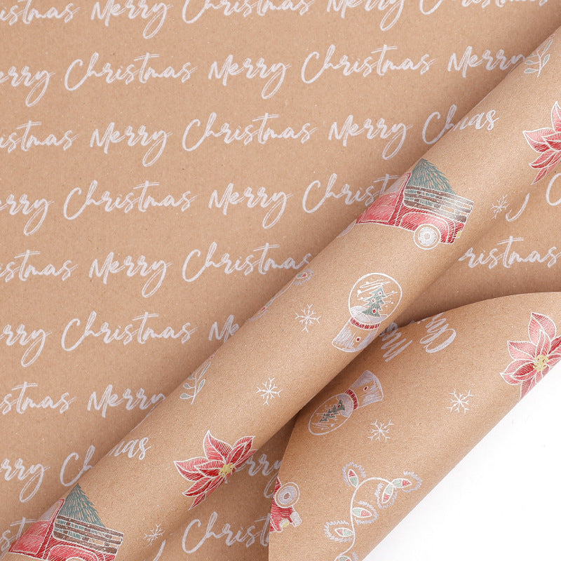 Double-Sided Kraft Paper Roll for Gift Wrapping - Christmas & Holiday Decoration