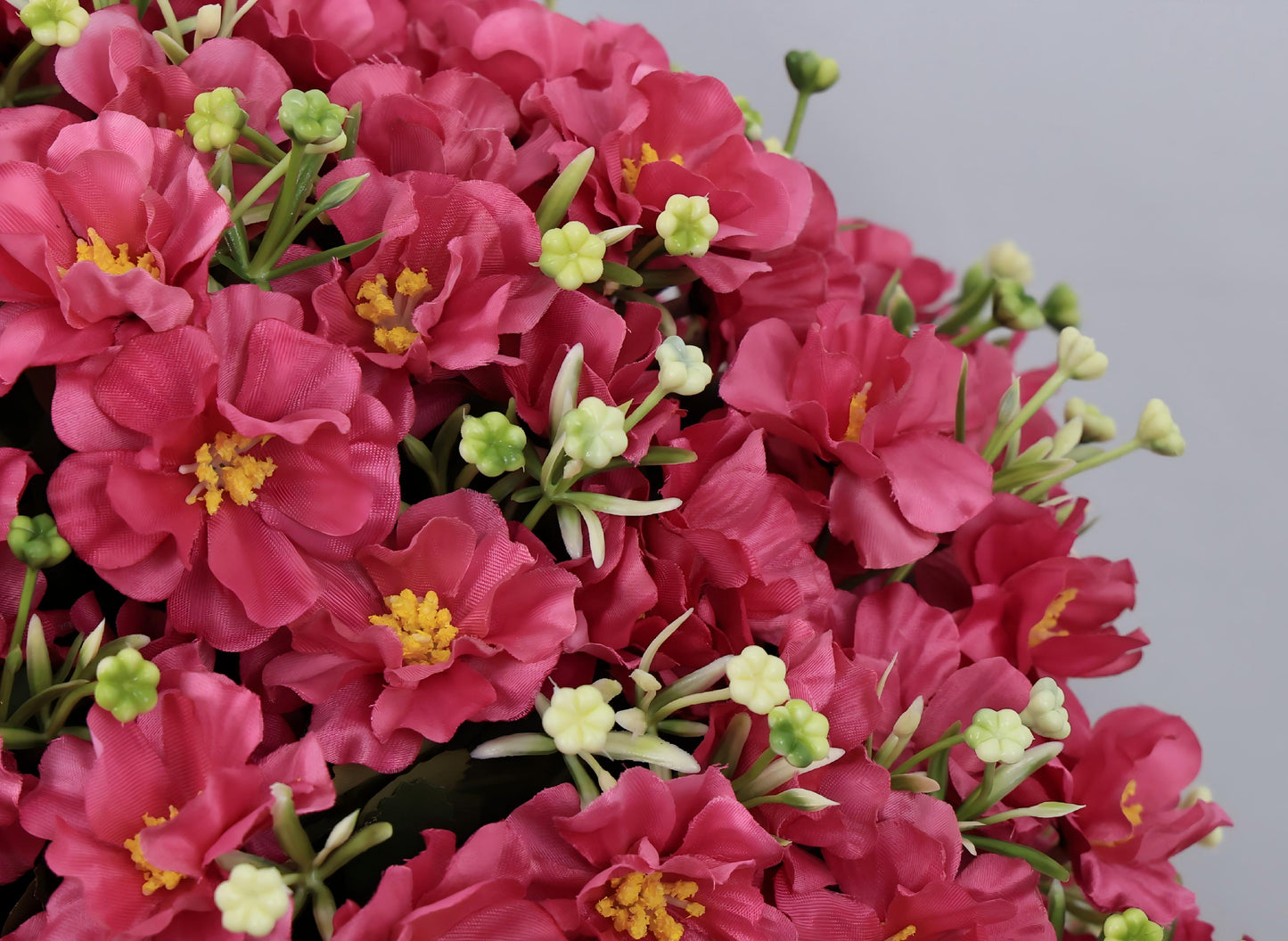24-Inch Faux Snow Lotus Potted Plant - Rose Red, UV-Resistant