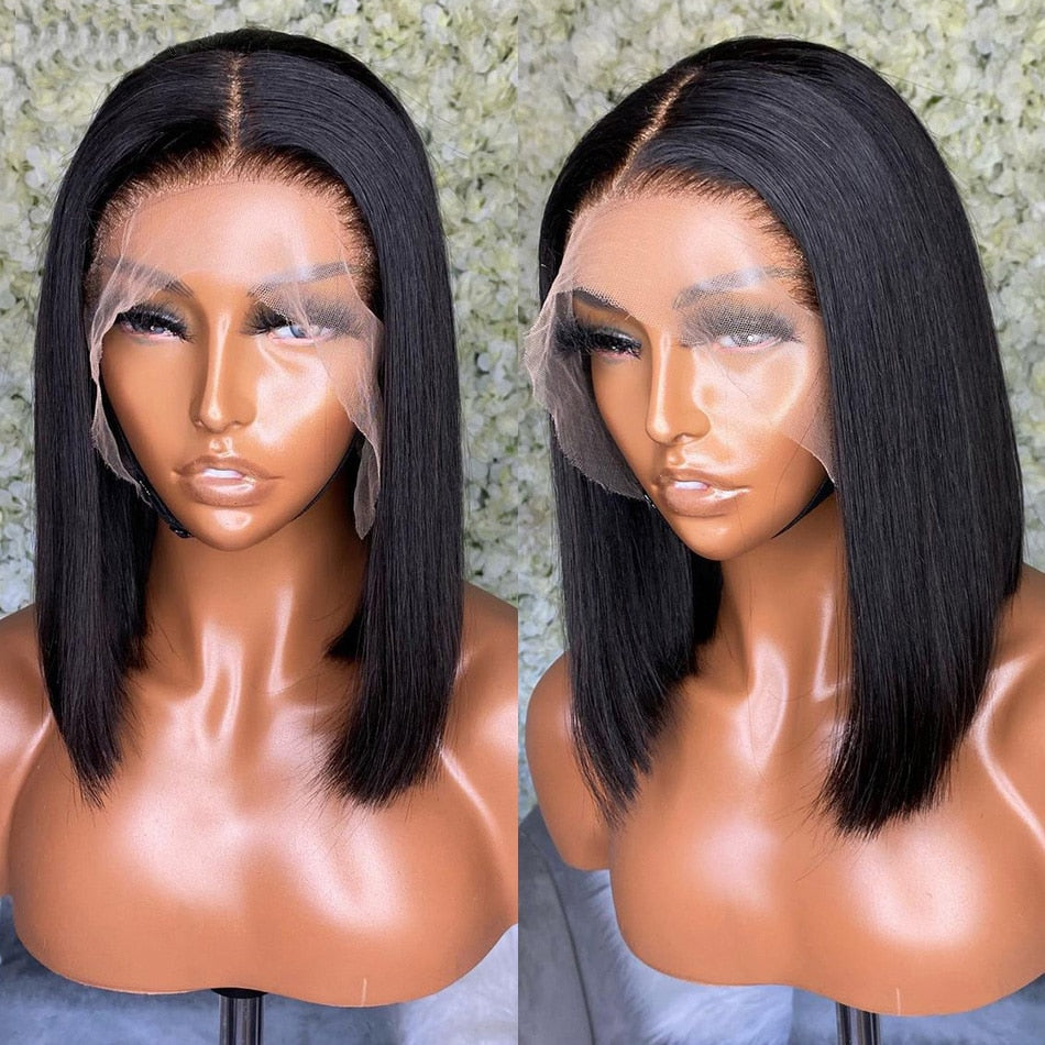 Front Lace Short Wave Human Hair Wig with Multiple Lengths & Color Options