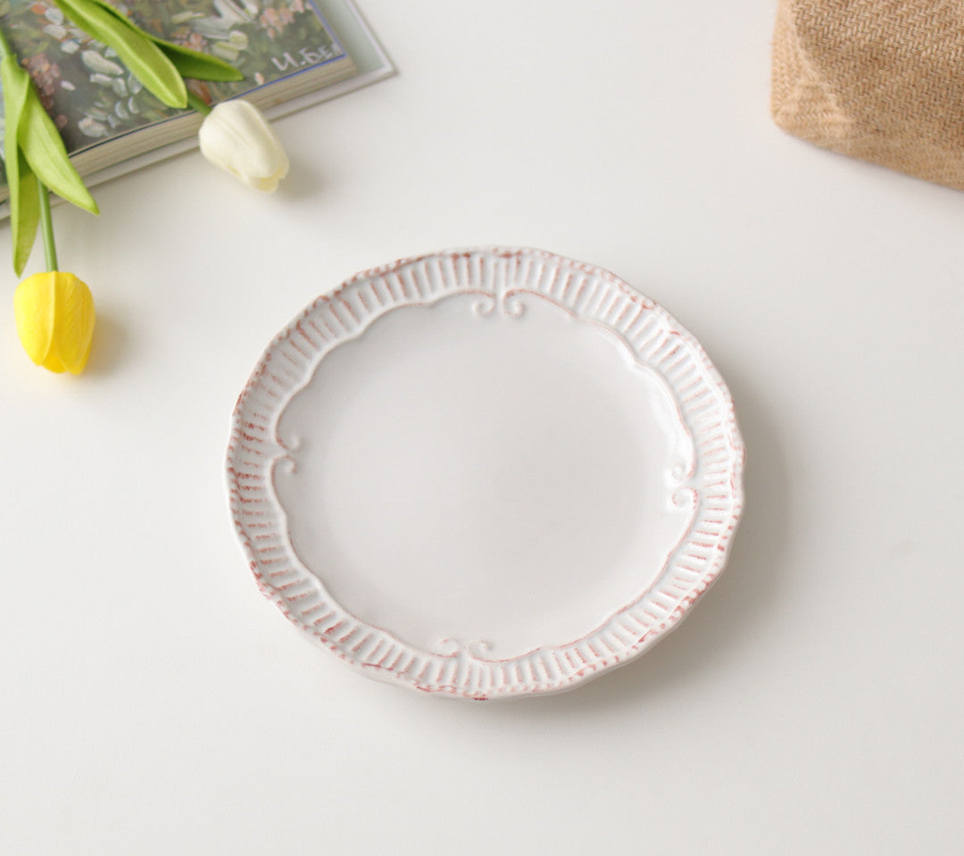 Ceramic Dinner Plate - Round Porcelain Tableware for Kitchen & Dining - Multiple Styles