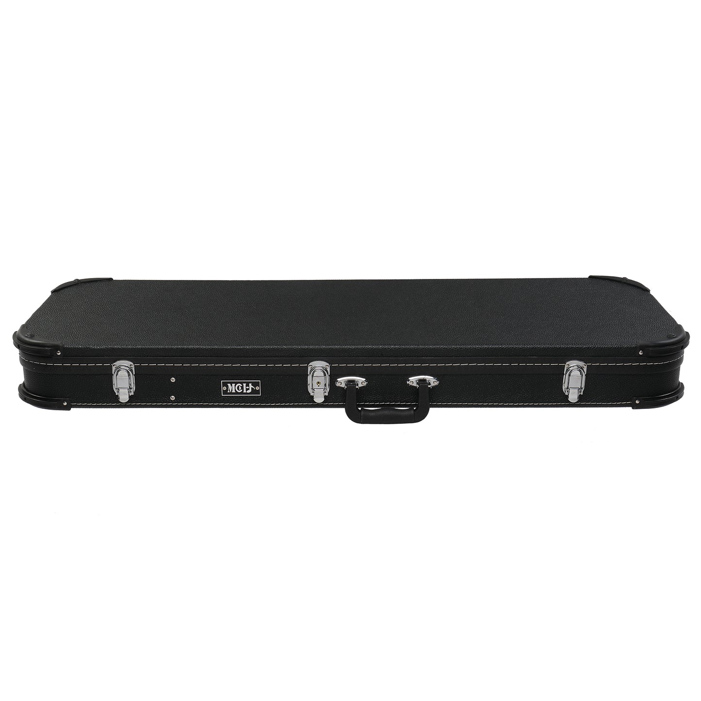 Electric Guitar Hard Case - Black Leather Square Design