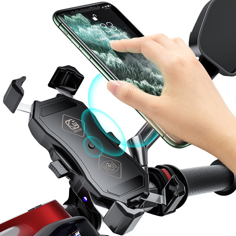 Wireless Motorcycle Navigation Mount with Line Charger and Bracket