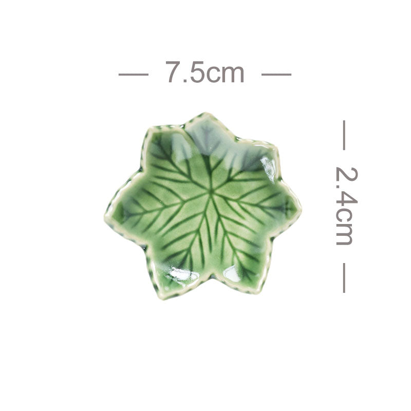 Ceramic Chopstick Shelf with Maple Leaf and Lotus Design - Kitchen Organizer