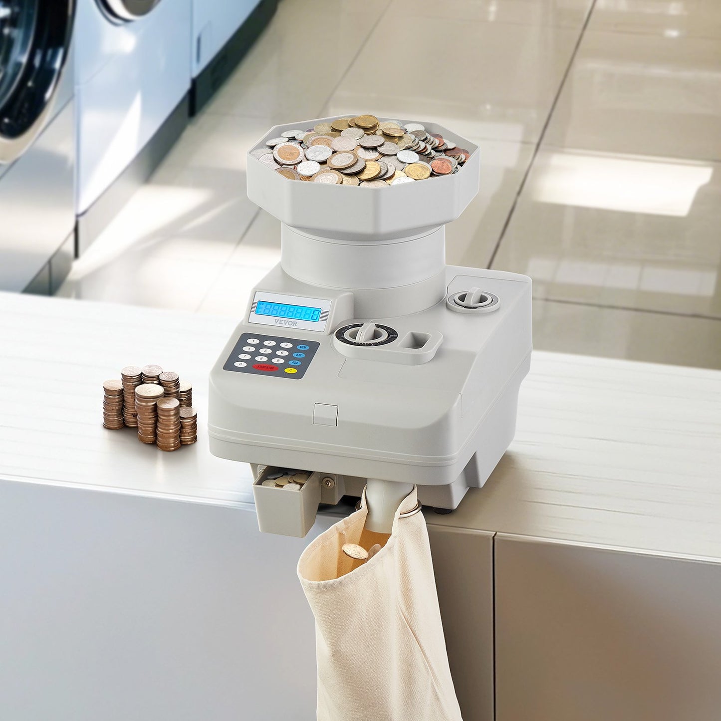 Heavy Duty Coin Counter - Automatic Coin Sorter for All Coins