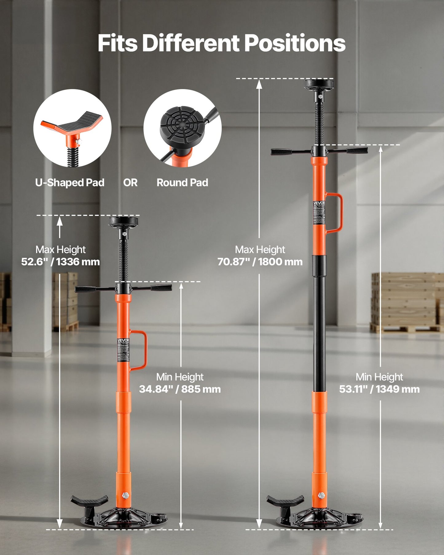 Adjustable Underhoist Support Stand 1 Ton Capacity for Vehicle Repair