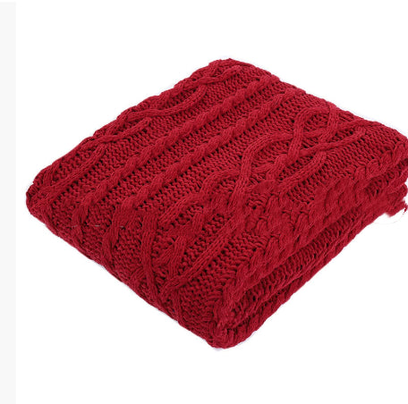 Heavy Weight Knitted Blanket - Thick Chenille Bed Cover for Home & Bedroom