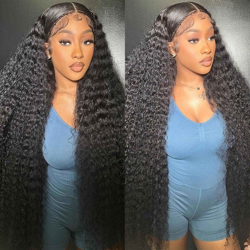 ELSISSI 30 Inch 13x6 Deep Wave Lace Front Wigs Human Hair Wet And Wavy HD Lace Front Wigs Human Hair 200 Density Pre Pulcked Glueless Wig for Women Natural Color