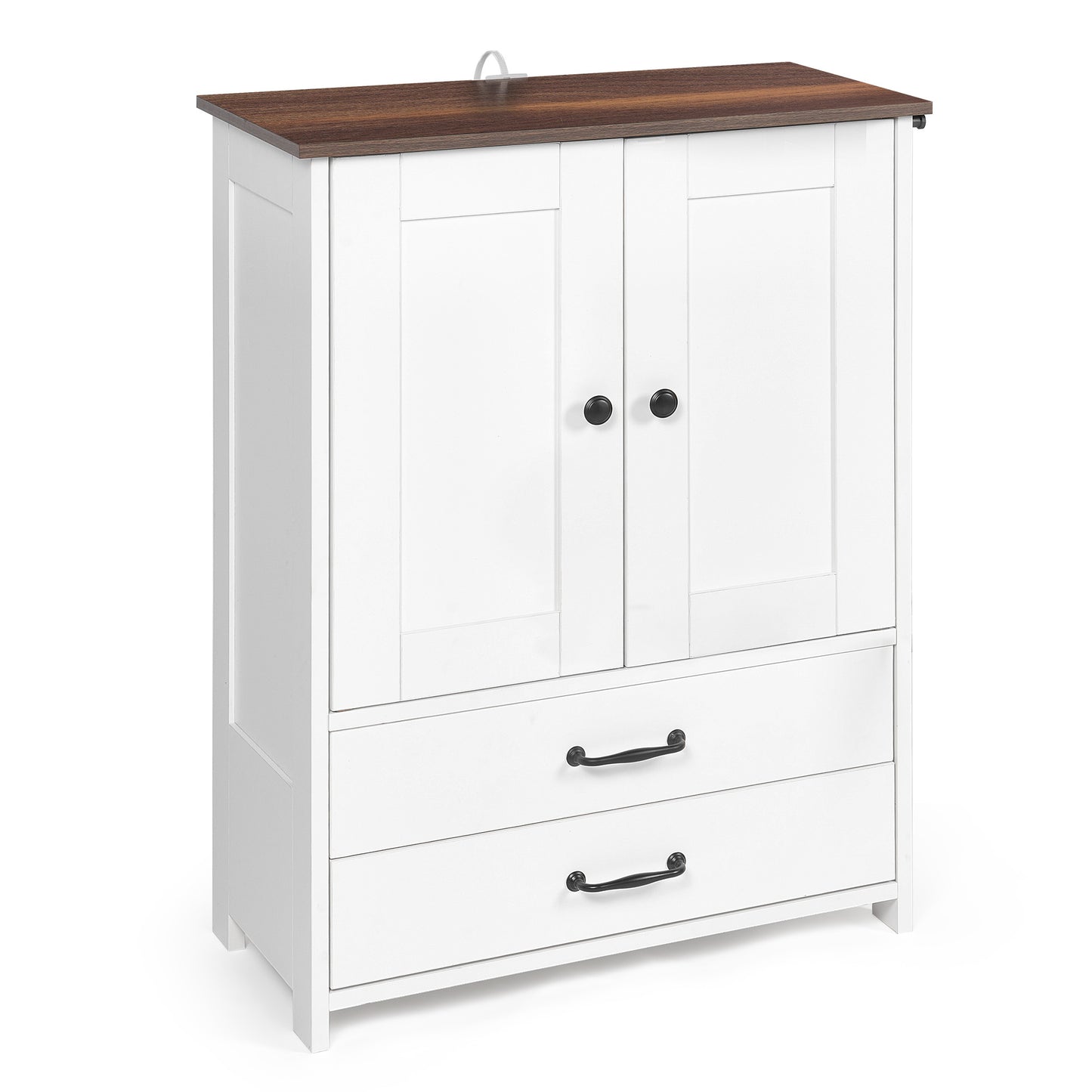 Dog Feeding Station, Double Door Locker With 2 Adjustable Bowls, 3