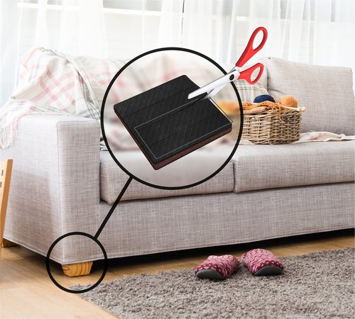 Slipstick GorillaPads Non Slip Furniture Pads/Gripper Feet Floor Protectors (Set of 4) Premium 4 Inch Pre-Scored Square Self Adhesive Rubber Stoppers for Furniture Legs, Black, CB157