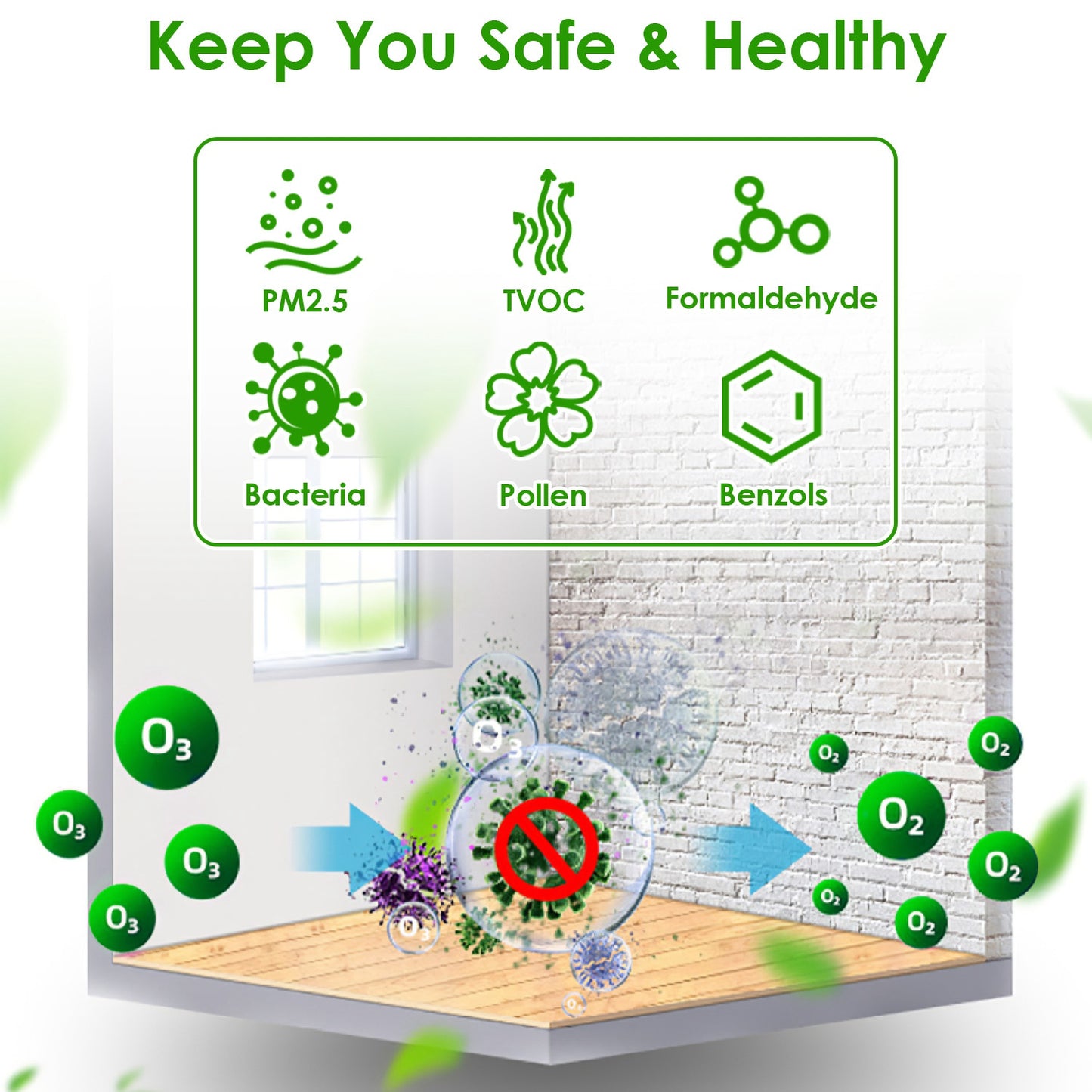 Ozone Generator Air Purifier Odor Eliminator for Large Rooms - 50,000mg/h, Timer, Silver