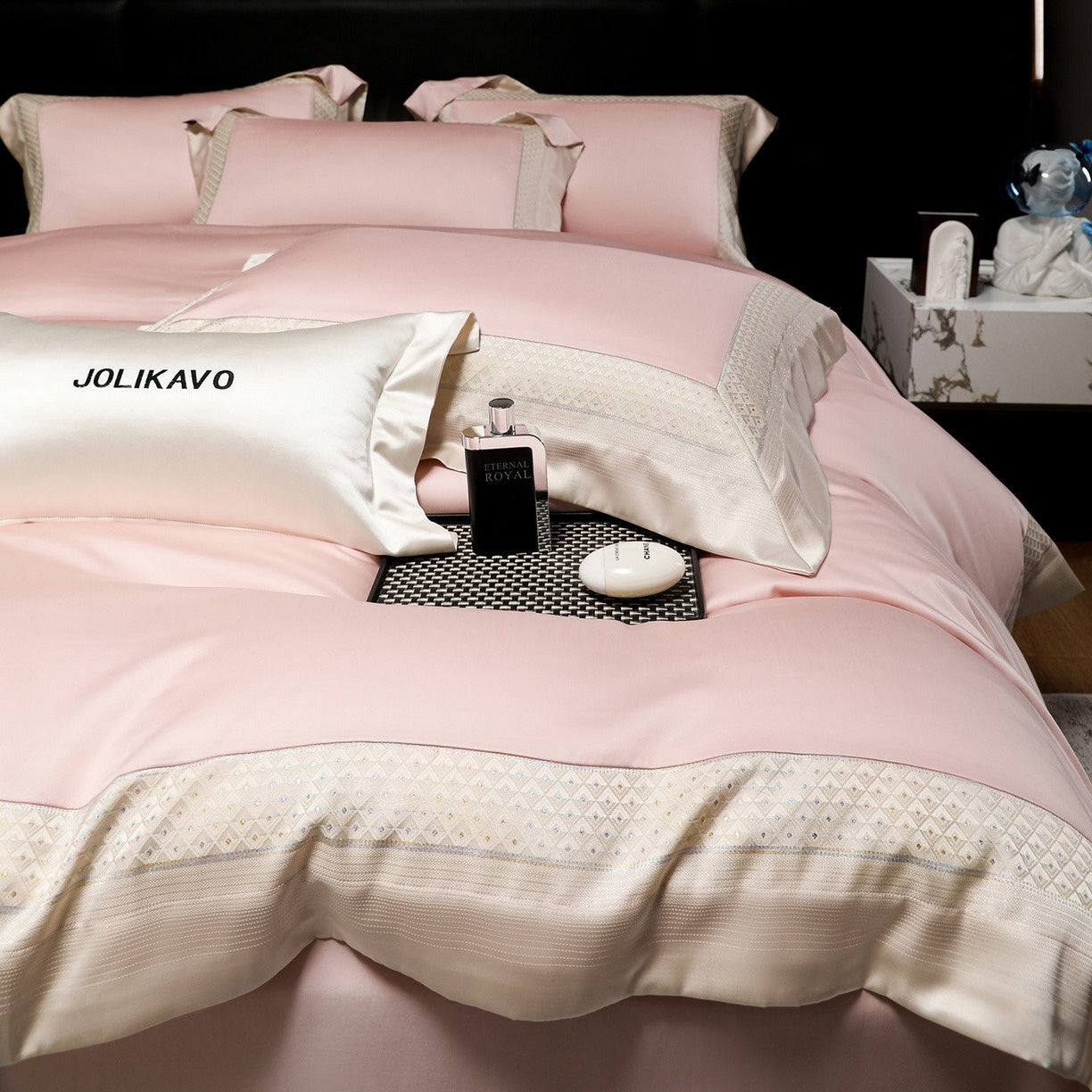 Cotton Duvet Cover Set 4 Pieces All-Cotton Embroidered Patchwork Bed Bedding