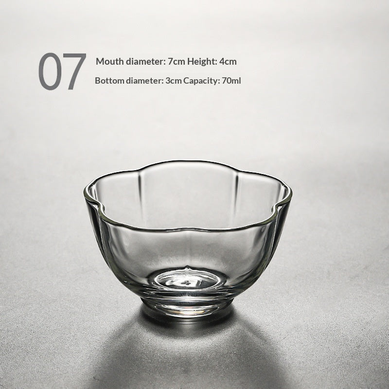 Tea-Boiling Glass Teacup with Kung Fu Style, Small Transparent Drinking Cup