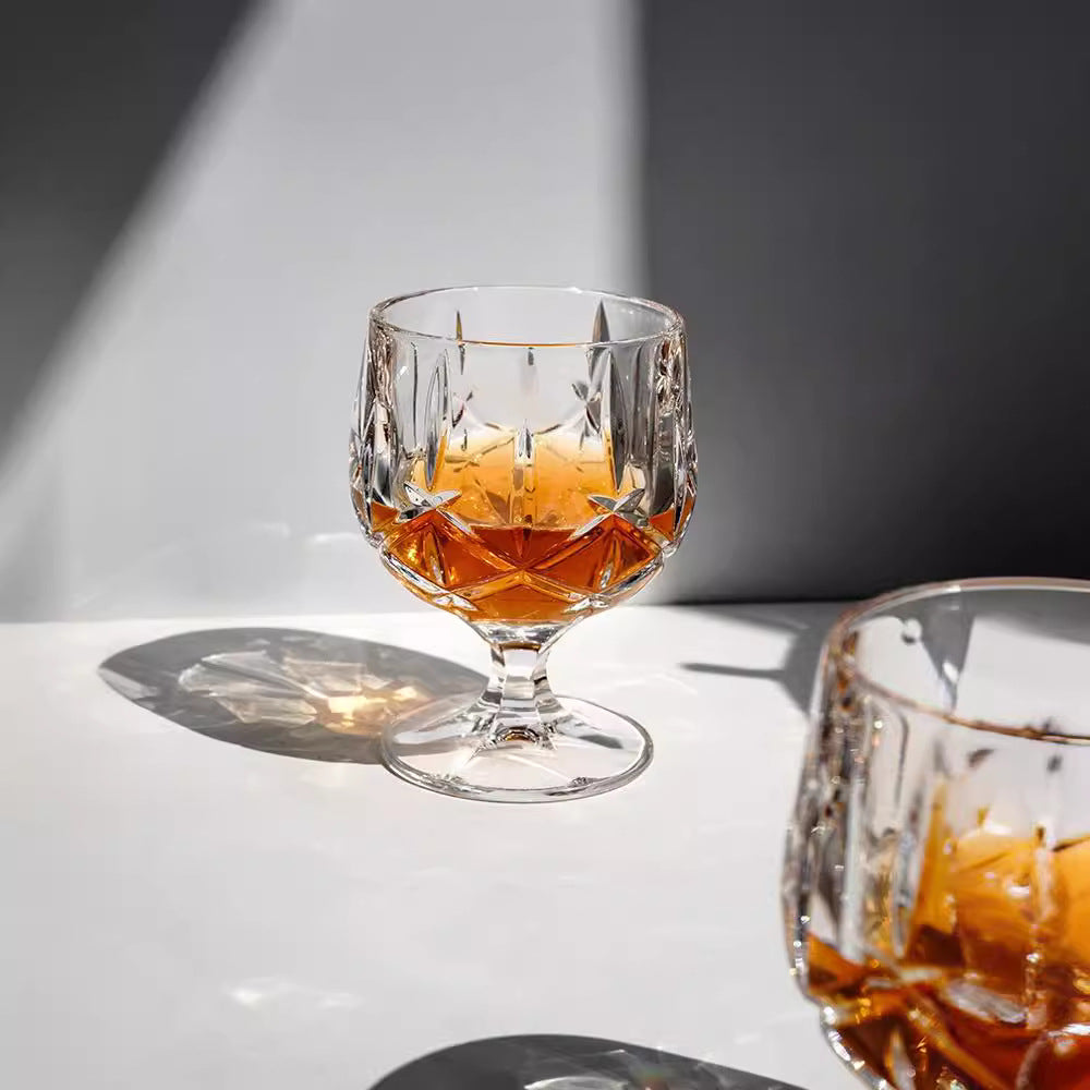 Luxury Crystal Wine Glasses 250ml - Light Vintage Style, Multiple Quantities