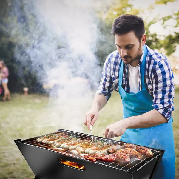 Portable Charcoal BBQ Grill - Foldable for Camping & Travel