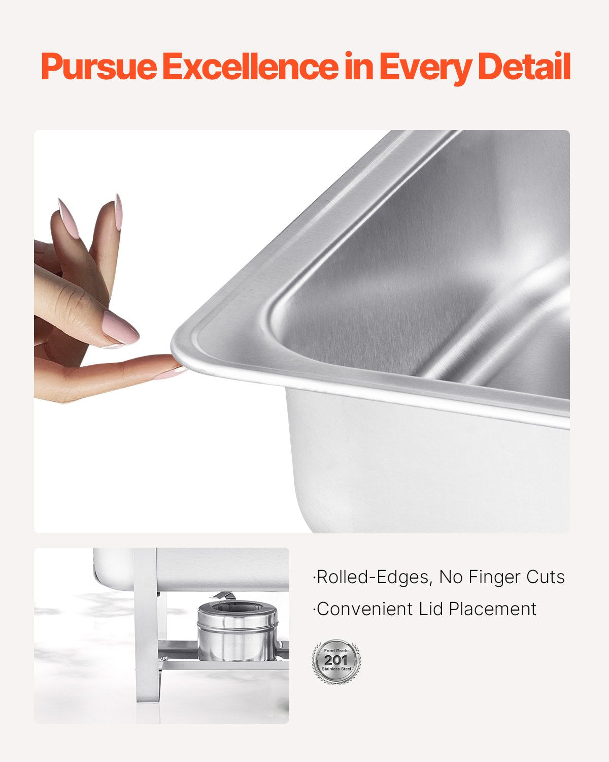 8 Qt Stainless Steel Chafing Dish Buffet Set - 4 Pack