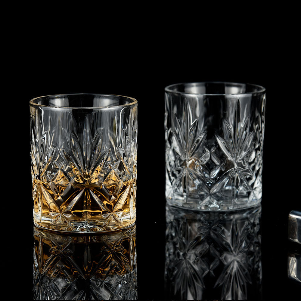 Crystal Whiskey Glass Set with Decanter and 6 Cups - Thickened Liquor Glassware