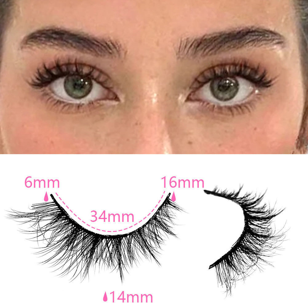 3D False Eyelashes - Multi-Layered Realistic Soft Black Lashes