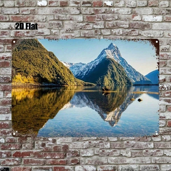 Vintage Milford Sound Metal Sign - Distressed Wall Art 8x12in