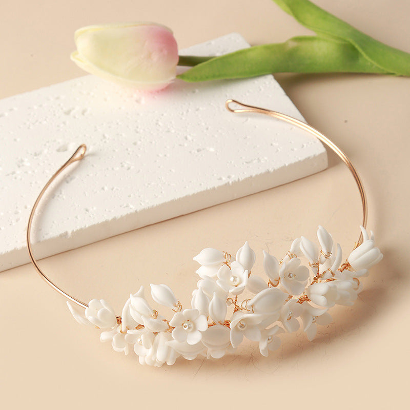 Ceramic Flower Headpiece For Women