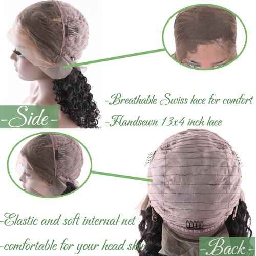 beauty youth Glueless Water Wave Short Bob Human Hair Lace Front Wigs for Black Women 13x4 Frontal 10A 100% Brazilian Virgin Water Wave Bob Wig With Baby Hair Pre Plucked 150% Density