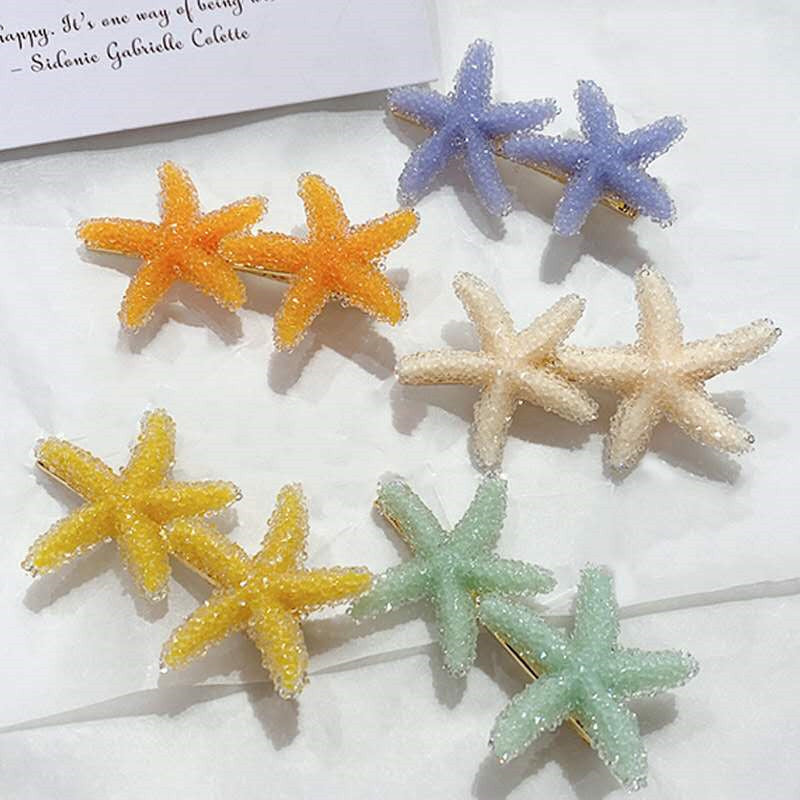 Crystal Starfish Hairpin - Korean Style Side Clip for Hair Accessories