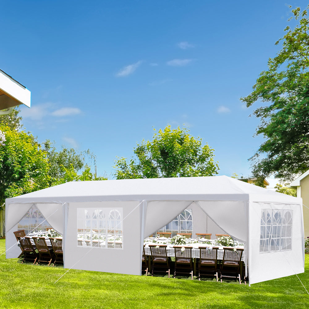 10x30ft White Outdoor Wedding Tent with Removable Sidewalls